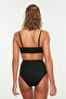 Siyah Kemerli Hipster Süper Yüksek Bel Bikini Altı TBESS20BA0246 - 5