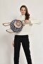 Fargin Ethnic Authentic Patterned Round Backpack Embroidered Bohemian Style Backpack - 4