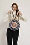 Fargin Ethnic Authentic Patterned Round Backpack Embroidered Bohemian Style Backpack - 7