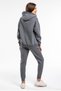 Women's Anthracite Colored 3 Thread Fleece Tracksuit Set - 4