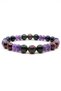 Natural Stone Zodiac Bracelet Aries Zodiac (Amethyst Stone-Blood Stone-Granate-Star Stone)