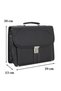 Black Briefcase With Shoulder Strap Lock Mechanism 15.6 Inch Laptop Compartment - 2