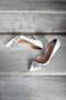 White Leather 9cm Side Transparent Star Stone Heeled Stiletto Women's Shoes - 2