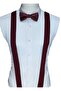 Burgundy Color Trouser Suspenders and Bow Tie Set - 3