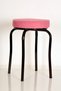 3 Pieces Pink Thai Feather Fabric Claret Red Profile Octopus Stool Metal Stool Kitchen Stool