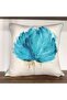 E75 Cream Floor Turquoise Flower Edges Piping Double Sided Digital Printed Throw Pillow Cover