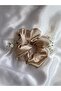 Women's Gold Satin Scrunchie Bagel Buckle - 2