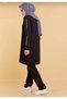 Women's Stoned Black Hijab Tracksuit Set