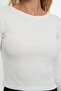 Black-White 2 Pack Fitted Crew Neck Crop Ribbed Stretchy Knitted Blouse TWOAW22BZ0331 - 19