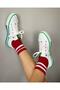Bn-30176 Benetton Linen Sports Shoes White & Green - 7