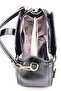 Crocodile Patent Leather Black Women's Bag with Hand and Shoulder Strap - 4