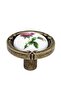 Porcelain Handle Cabinet Drawer Furniture Kitchen Kids Handle Emerald Button White