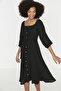 Black Belted Buttoned Woven Dress TWOSS19IE0009 - 6