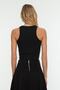 Black Fitted/Body-Sitting Super Crop Halter Collar Ribbed Flexible Knitted Tank Top TWOSS21AL0050 - 5