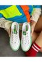 Bn-30176 Benetton Linen Sports Shoes White & Green - 8