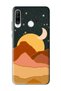 حافظة هاتف إطلاق سوداء متوافقة مع هاتف Huawei P30 Lite بتصميم فني جبلي