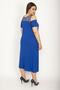 Women's Large Size Cobalt Blue Roba Mesh Detailed Viscose Dress 65n24231 - 4