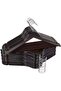6 Wooden Look Plastic Clothes and Clothes Hangers Black