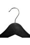 6 Wooden Look Plastic Clothes and Clothes Hangers Black - 5
