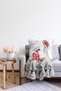 Double Sided Branch Detailed Umbrella Japanese Girls Modern Raschel Knitted Throw Pillow Cover - 2