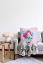 Double Sided Pink Background Digital Printed Children's Room Raschel Knitted Pillowcase with Mermaid Design - 2