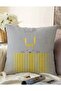 Double Sided Gray Yellow Teddy Bear on Pink Floor Baby Room Raschel Knitted Pillow Throw Pillow Cover