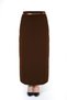 Women's Hijab Long Straight Tan Pencil Skirt with Closed Slit