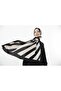 Women's Medina Silk Shawl Black - Light Cream 01 - 3