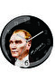 Silent Mite Curved Real Glass Wall Clock with Ataturk Portrait