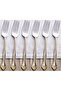 Lalezar Gold Dessert Fork Gold Plated 12 Pieces