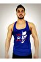 Black - Men's Blue Mask Printed Gym Athlete