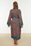 Zebra Desenli Dokuma Maxi Plaj Kuşaklı Kimono&Kaftan TBESS21KM0171 - 6
