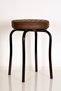 4 Pieces Brown Leather Claret Red Profile Octopus Stool Metal Stool Kitchen Stool