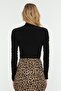Black Slim Gather Detailed Stretch Knitted Body with Snap Fasteners TWOAW20BD0052 - 5