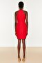 Red Body-Fitting Lined Woven Short Elegant Evening Night Graduation Dress TPRAW19BB0007 - 3
