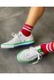 Bn-30176 Benetton Linen Sports Shoes White & Green - 4