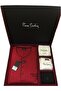 Claret Red Long Sleeve Pajama Set+undershirt+boxer+socks+belt+wallet Set