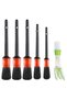 5 in 1 Detailed Vehicle Auto Cleaning Care Brush Set for Internal and External Cleaning with Soft Bristles