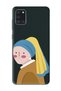Samsung A31 Compatible Pearl Earring Girl Design Black Launch Phone Case