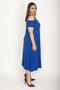 Women's Large Size Cobalt Blue Roba Mesh Detailed Viscose Dress 65n24231 - 3