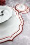 Red Color Double Wrap Embroidered 4 Piece Set Placemat And Cocktail Napkin - 2