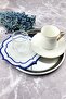 Blue Color Double Wrap Embroidered 8 Piece Set Placemat And Cocktail Napkin - 2