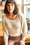 Women's Stone Back Tie Sleeve Pompom Knitwear Sweater KZK-19000212 - 2