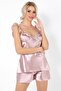 Stone Detailed Ruffle Strap Satin Shorts Set New Season - 7