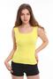 Women's Yellow Sleeveless Blouse Thick Strap Athlete Slim Summer Square Collar Knitwear