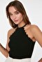 Siyah Halter Yaka Bluz TWOSS22BZ0762 - 5