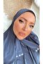 Women's Hijab Indigo Snap Neck Collar Hijab Bonnet Model Scarf Shawl - 2