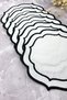 Black Colored Double Wrap Embroidered 6-Piece Cocktail Napkins