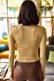 Women's Stone Front Gathered Sandy Knitted Blouse BLZ-19001770 - 5