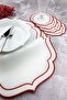 Red Color Double Wrap Embroidered 8 Piece Set Placemat And Cocktail Napkin